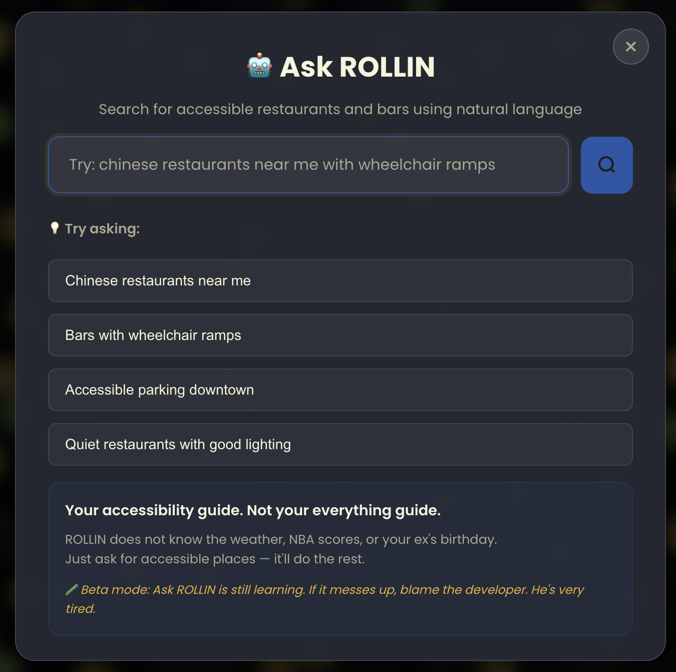 Ask ROLLIN AI Search