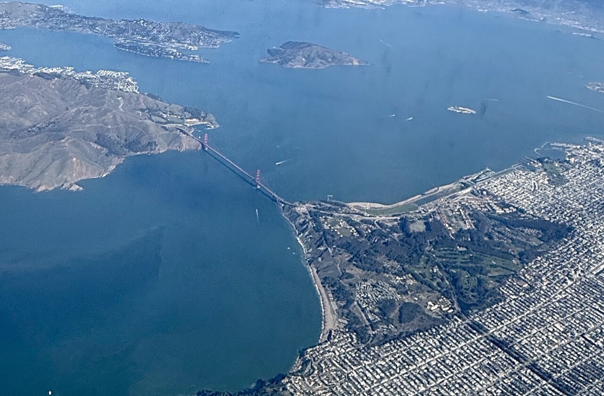 The Golden Gate Bridge from the air