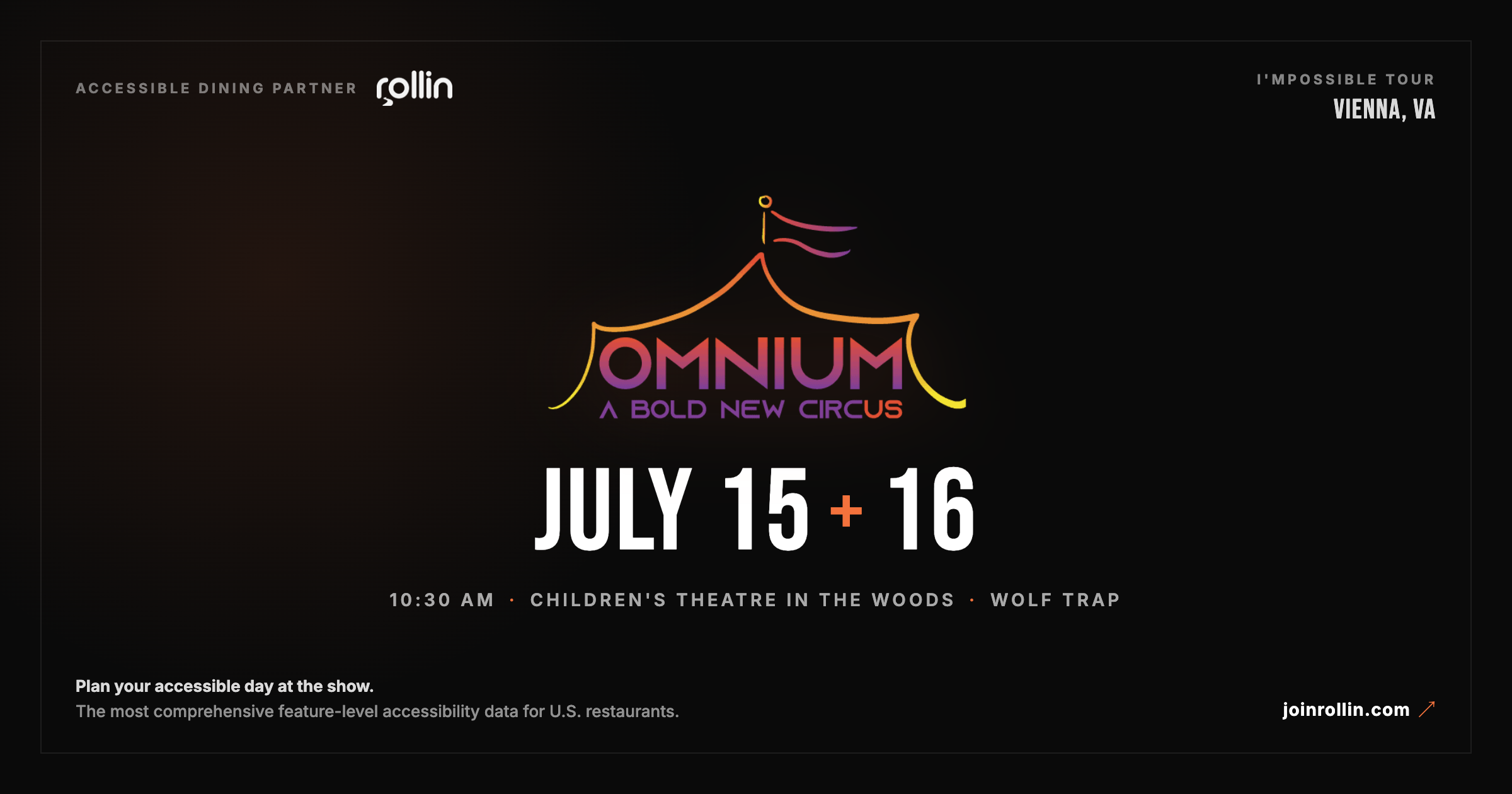 ROLLIN x Omnium Circus — Wolf Trap, July 15 & 16