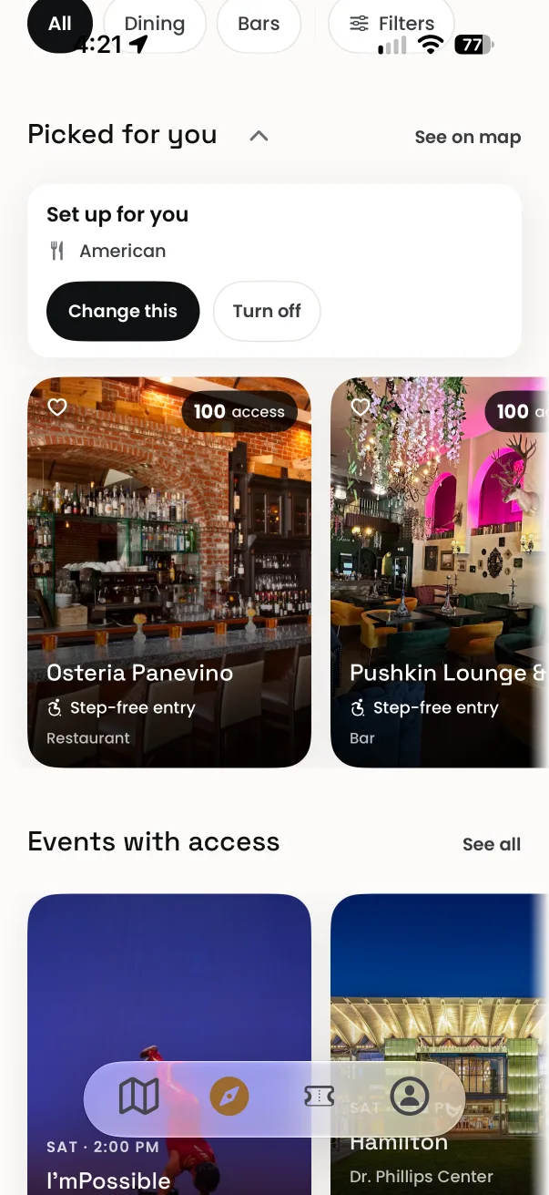 ROLLIN app screenshot: picked for you, from the set up personalized ranking guide